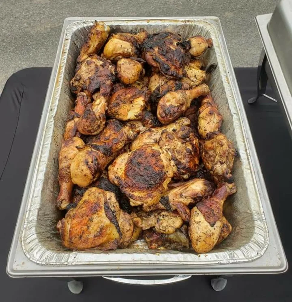 Baked chicken thighs and drumsticks tray