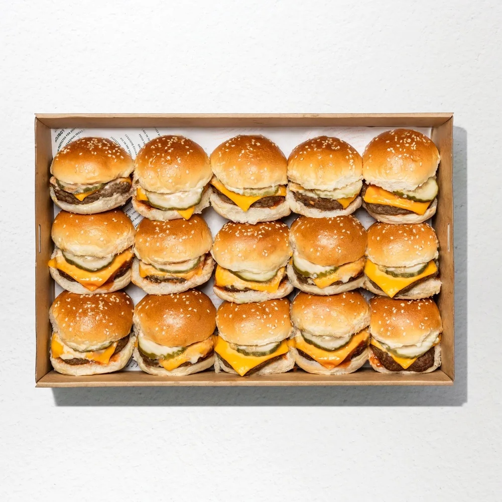 Beef slider burgers tray